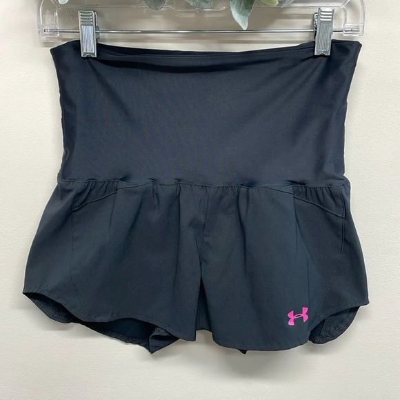 Under Armour Semi Fitted HeatGear Running Shorts High Rise Foldover Waist XS - Picture 1 of 16
